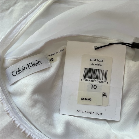 Calvin Klein White Dress with Sheer cutout - Picture 9 of 11